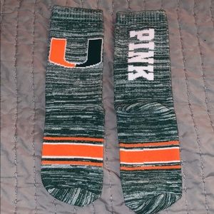 University of Miami VS pink socks